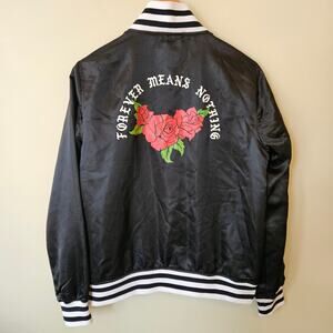 Broken Promises Women's Bomber Jacket Forever Means Nothing, Size Medium